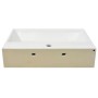 vidaXL Waschbecken mit Hahnloch Keramik Weiß 60,5x42,5x14,5 cm 142347_4