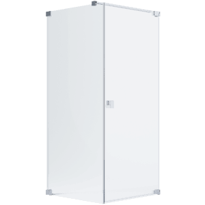 Schöner Wohnen Eckdusche mit Drehtür und Seitenwand, Chromoptik, 80x80x200 cm.