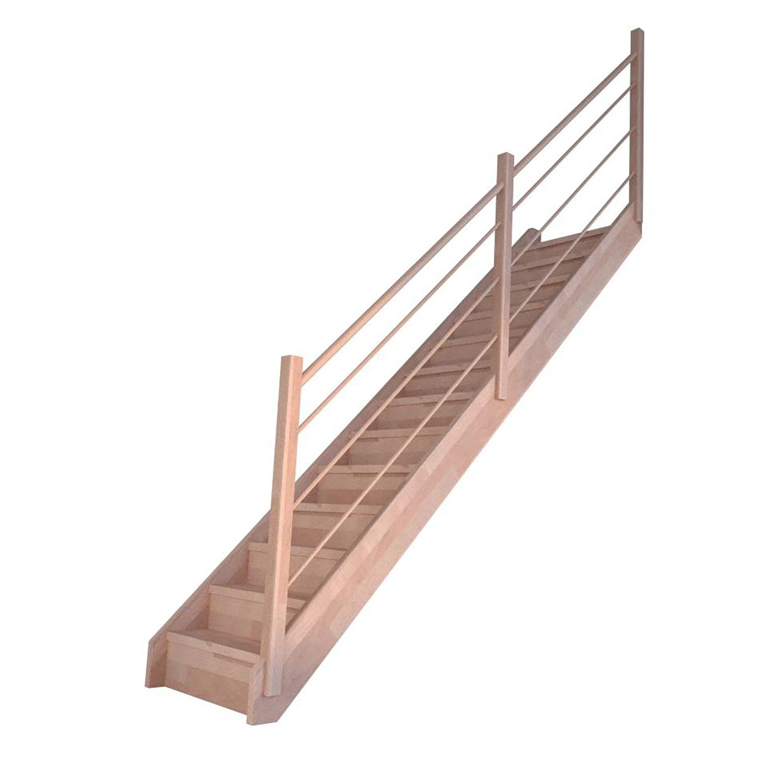 Treppe Mykonos Pro Buche Gerade 90 cm Setzstufen Holz-Design-Geländer R FSC günstig online kaufen