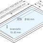 Technische Zeichnung Schulte Duschwanne ExpressPlus, rechteckig, 120x80 cm, Maße und Ablaufposition.