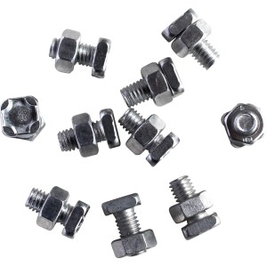 Schrauben und Muttern Set aus Aluminium für Gewächshäuser, 10 Stück.