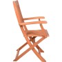 Set aus zwei braunen Garden Pleasure Klapparmstühlen Seattle aus FSC®-zertifiziertem Eukalyptusholz.