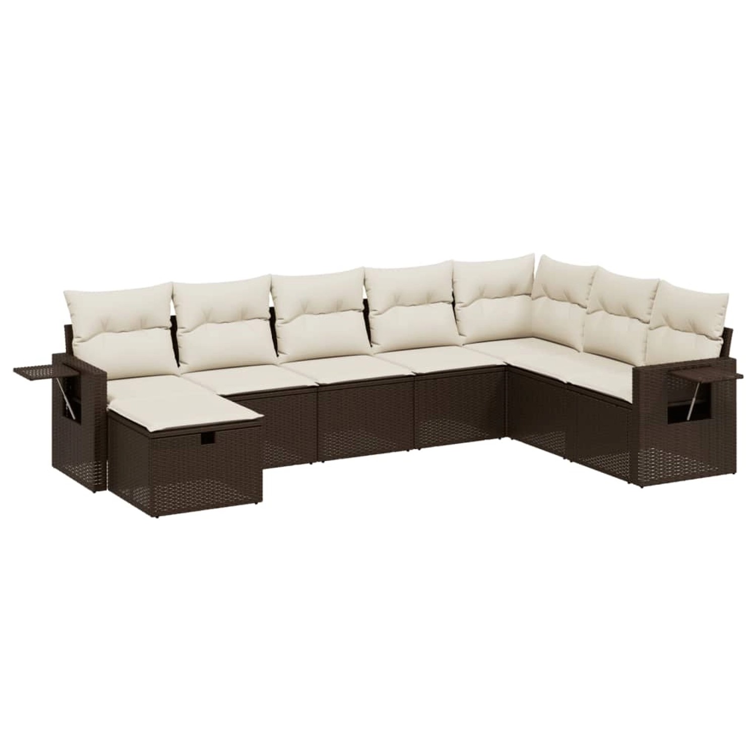 vidaXL 8-Tlg Garten-Sofagarnitur mit Kissen Braun Poly Rattan 3263899 günstig online kaufen