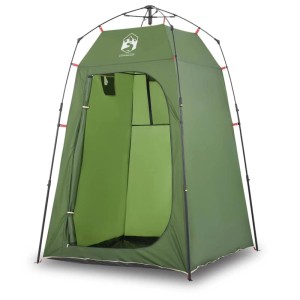 Grünes vidaXL Sichtschutzzelt mit offenem Eingang und Quick Release System. Perfekt für Camping & Outdoor. Wasserdichtes Polyester.