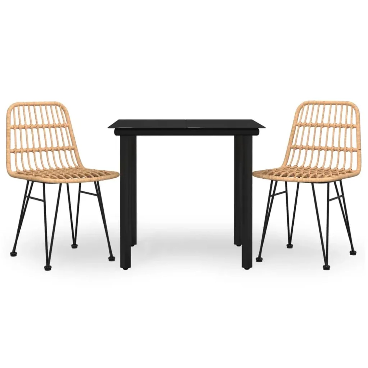 vidaXL 3-Tlg Garten-Essgruppe Poly Rattan 3157887