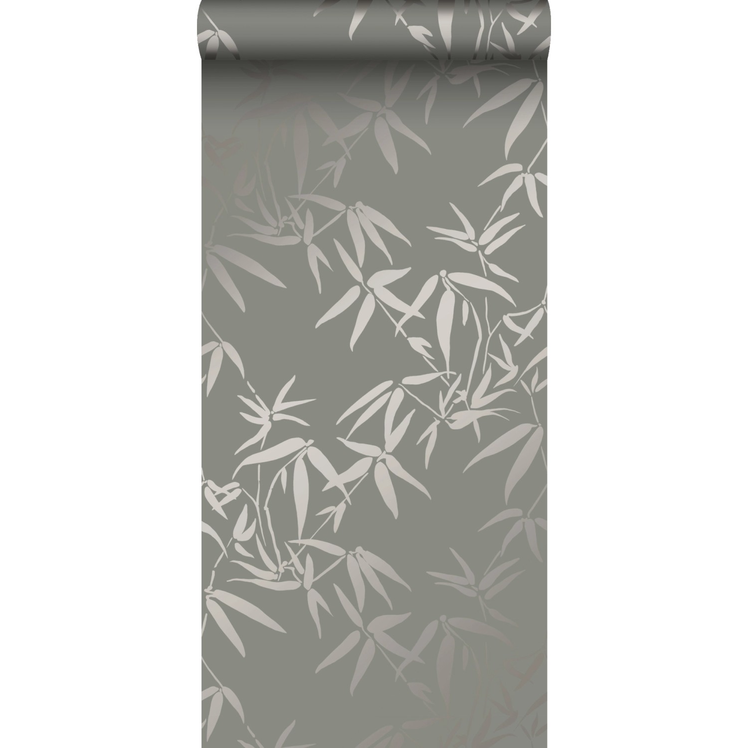 Origin Wallcoverings Tapete Bambusblätter Grau 0,53 x 10,05 m 347739 günstig online kaufen