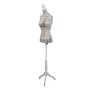 Dekorative Schneiderpuppe T220, weiblicher Torso mit Paris-Muster, weißem Holzdreibein und Holzknauf, höhenverstellbar.