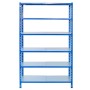 Blaues Ar Shelving Steckregal mit 6 Böden, verzinkt, 200x100x50 cm, belastbar bis 180 kg.