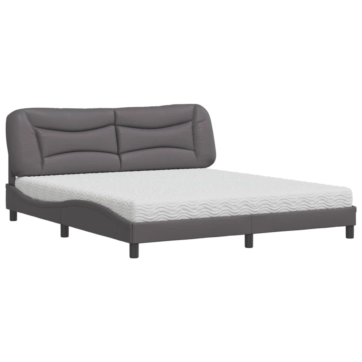 Thumbnail - vidaXL Bett mit Matratze Grau 180x200 cm Kunstleder Modell 22009752
