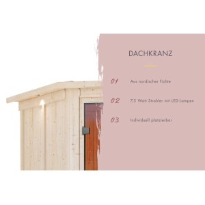 Karibu Dachkranz für Sauna Sari