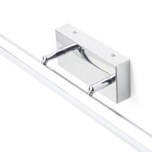 Rendl Wandleuchte Sway Chrom mit linearer LED, ideal als Bilderleuchte oder Spiegelleuchte, IP44.