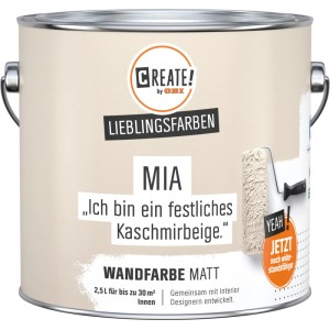CREATE! by OBI Wandfarbe Lieblingsfarbe Mia Kaschmirbeige Matt 2,5 l