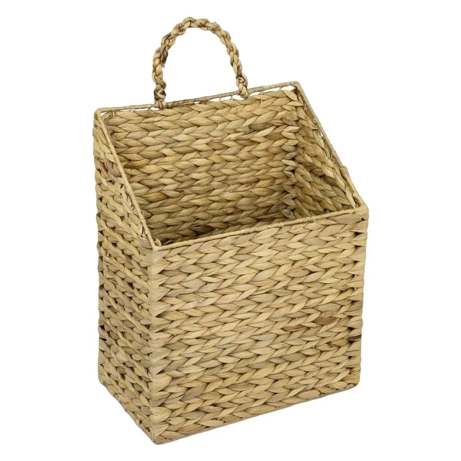 HMF 37220 Hängekorb Geflochten Wasserhyazinthe Zeitungskorb 30 x 17 x 38 cm
