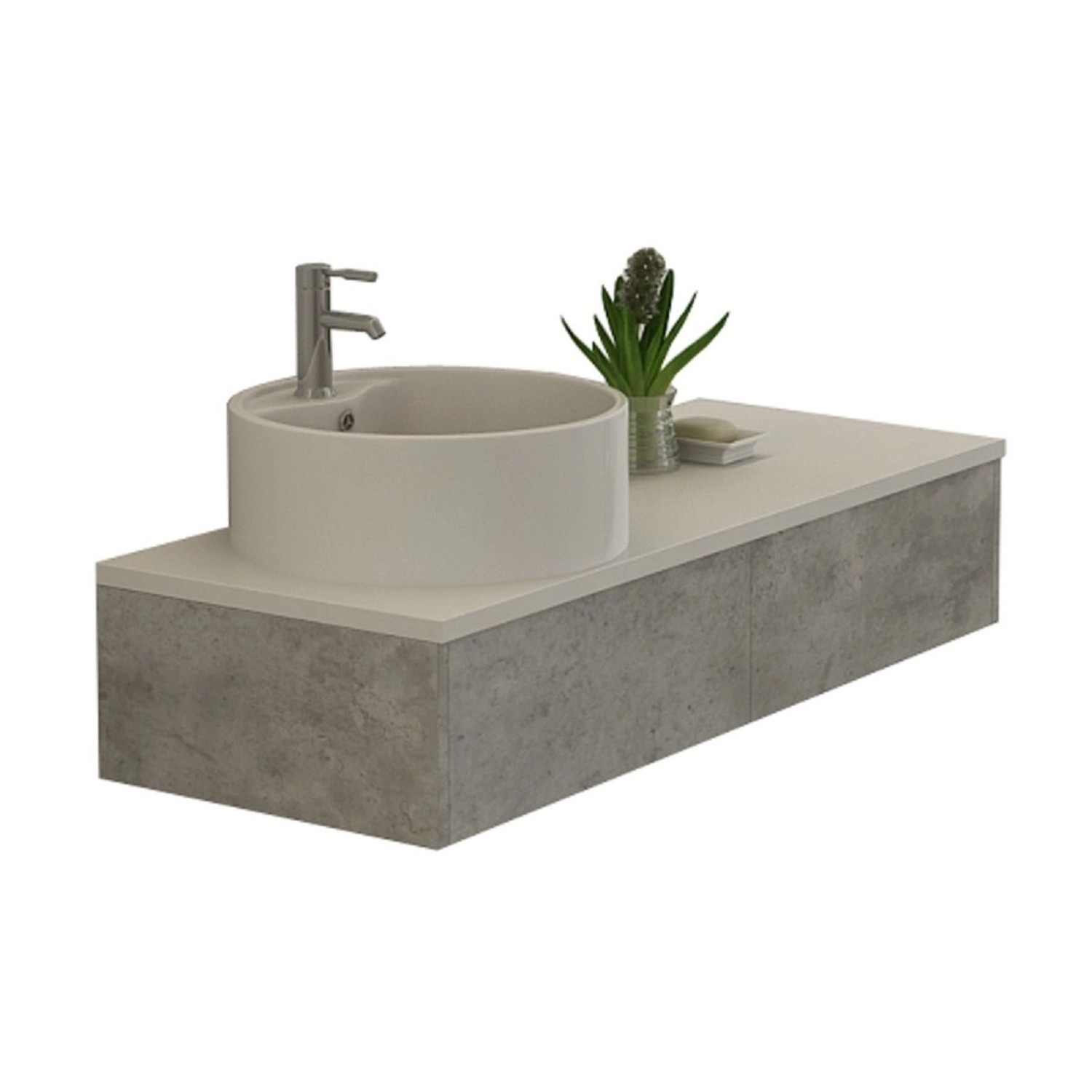 Jet-Line Badset Biel Betonoptik 120 cm Waschbecken und Unterschrank günstig online kaufen