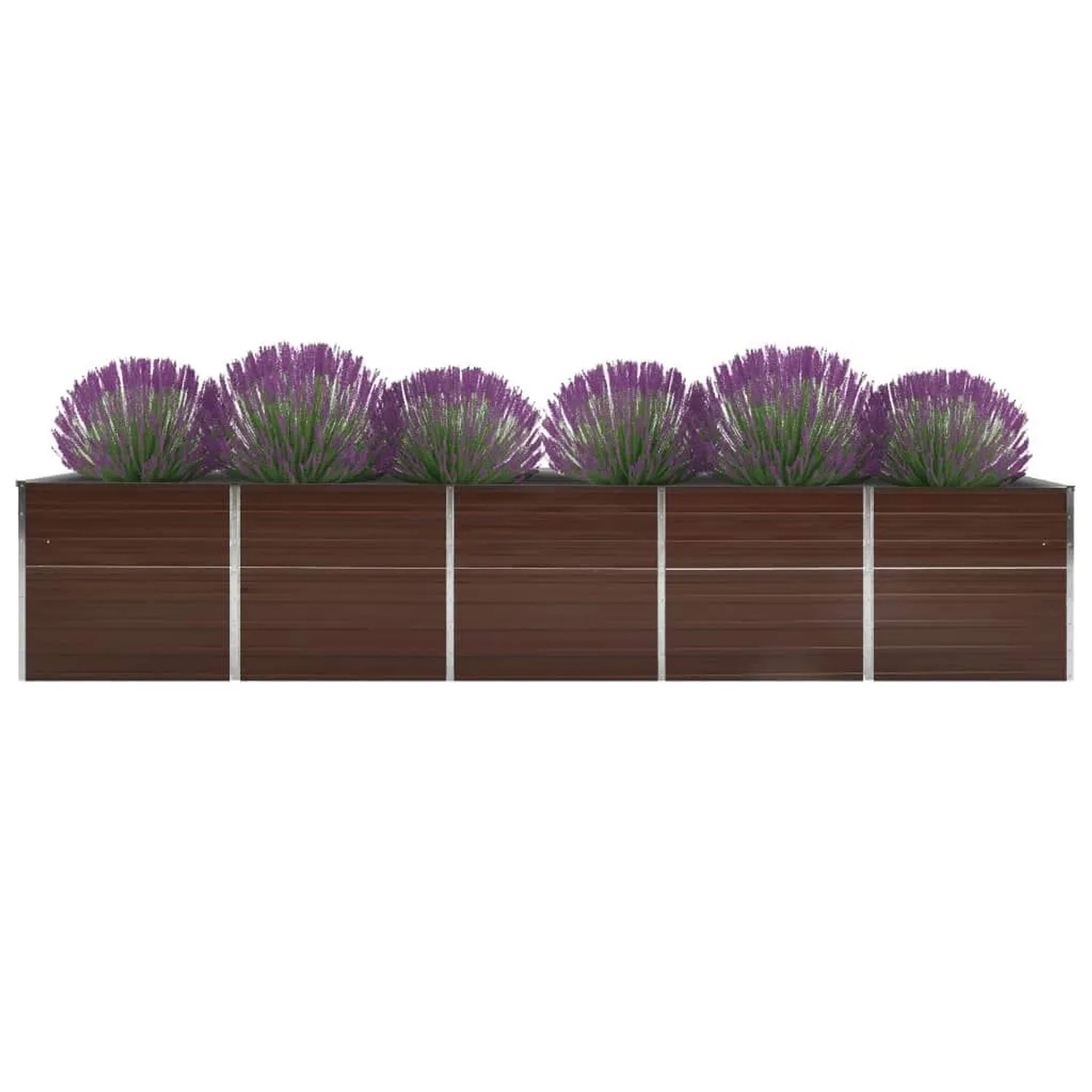 DELUKE Hochbeet Für Garten OSKAR Braun 400x80x77cm Verzinkter Stahl Hochbeet Metall Gartenbeet Kräuterbeet Blumenbeet Beet Hoch