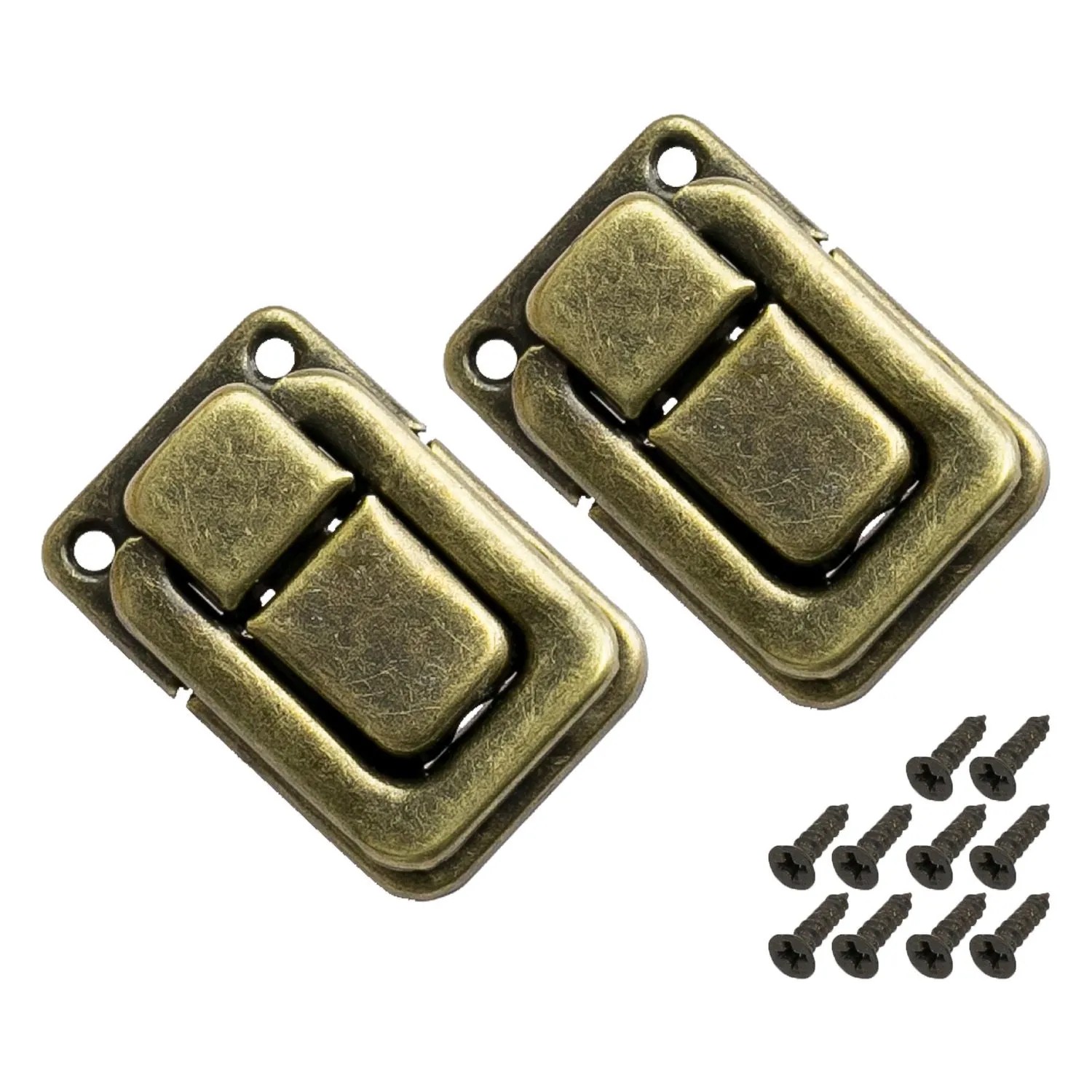 HMF 6492-VS1-S2 Spannverschluss aus Metall für Vintage Koffer 2 Stück 25 x 38 mm Bronze