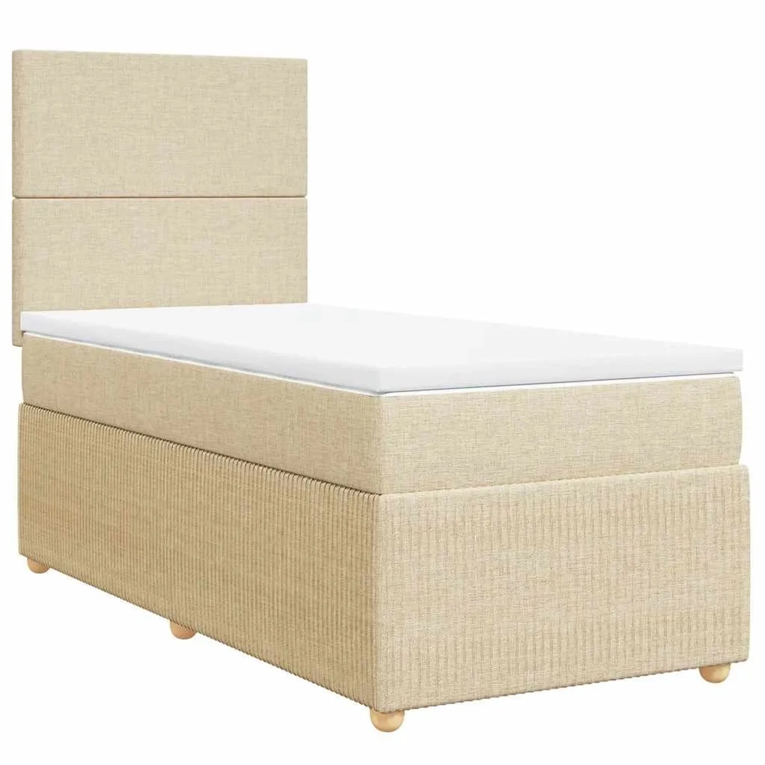 vidaXL Boxspringbett mit Matratze Creme 100x200 cm Stoff 3294265 günstig online kaufen