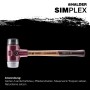 Halder Simplex Schonhammer Ø 50 mm Gummi   TPE-mid Grau mit Tempergussgehäuse_5