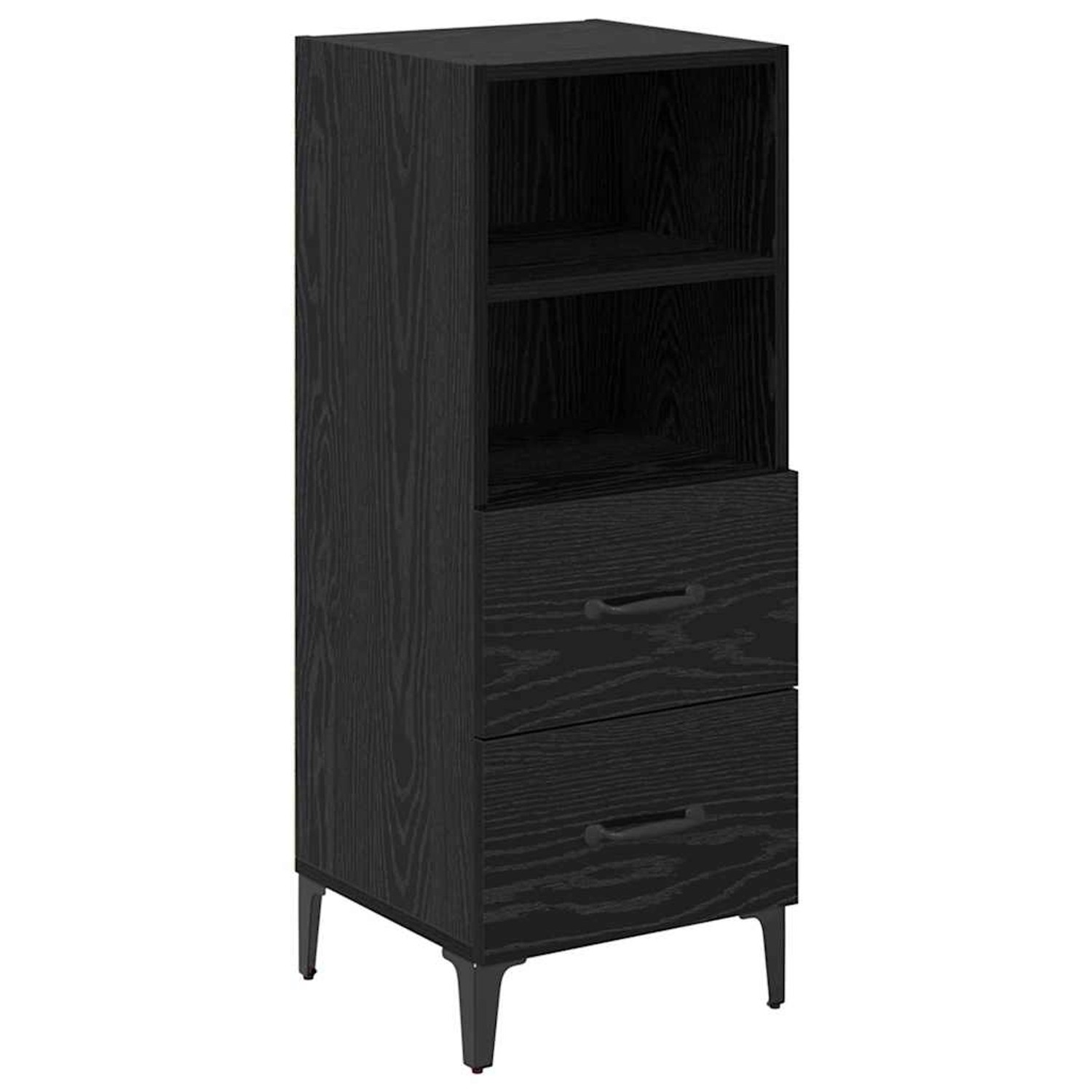 vidaXL Sideboard Schwarz Eichen-Optik 34 x 34,5 x 90 cm Holzwerkstoff 88095 günstig online kaufen