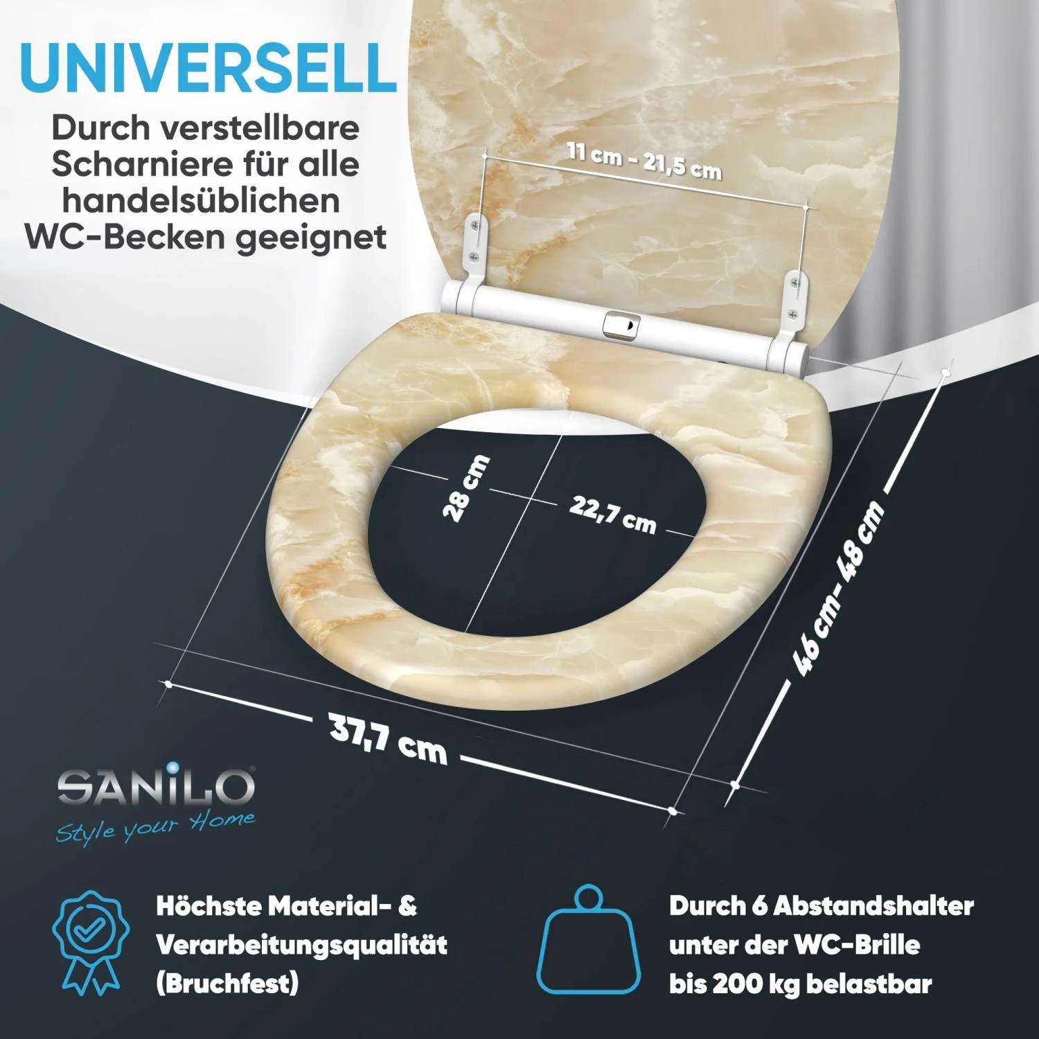 Sanilo WC Sitz Absenkautomatik Holz Marmor Natur kaufen bei OBI