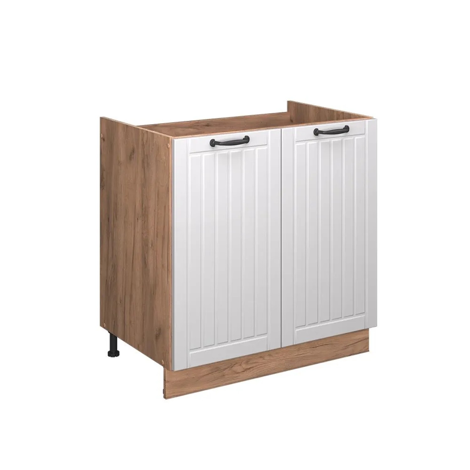 Vicco Spülenunterschrank Fame-Line Weiß Landhaus 80 x 82 AP Eiche Art Nr 56794
