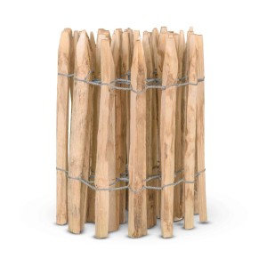 Stiltreu Staketenzaun aus Kastanie, 500x50 cm, Lattenabstand 4-5 cm, für Garten und Grundstück.