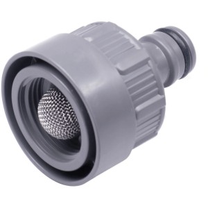 Gardena Hahnstück mit Wasserstop, grau, für Wasserstecker und -dosen.