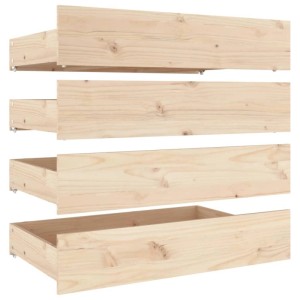 vidaXL Bettschubladen 4er Set aus Kiefer Massivholz