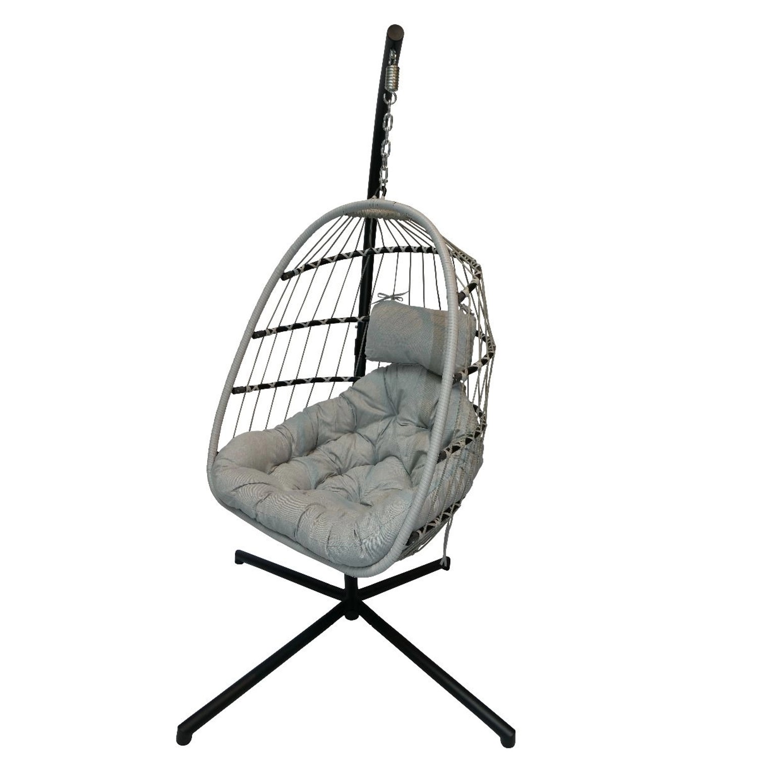 Sungörl Hängesessel Sterzing Light Grey Faltbar Wetterfest Stabil Indoor Outdoor Relaxsessel