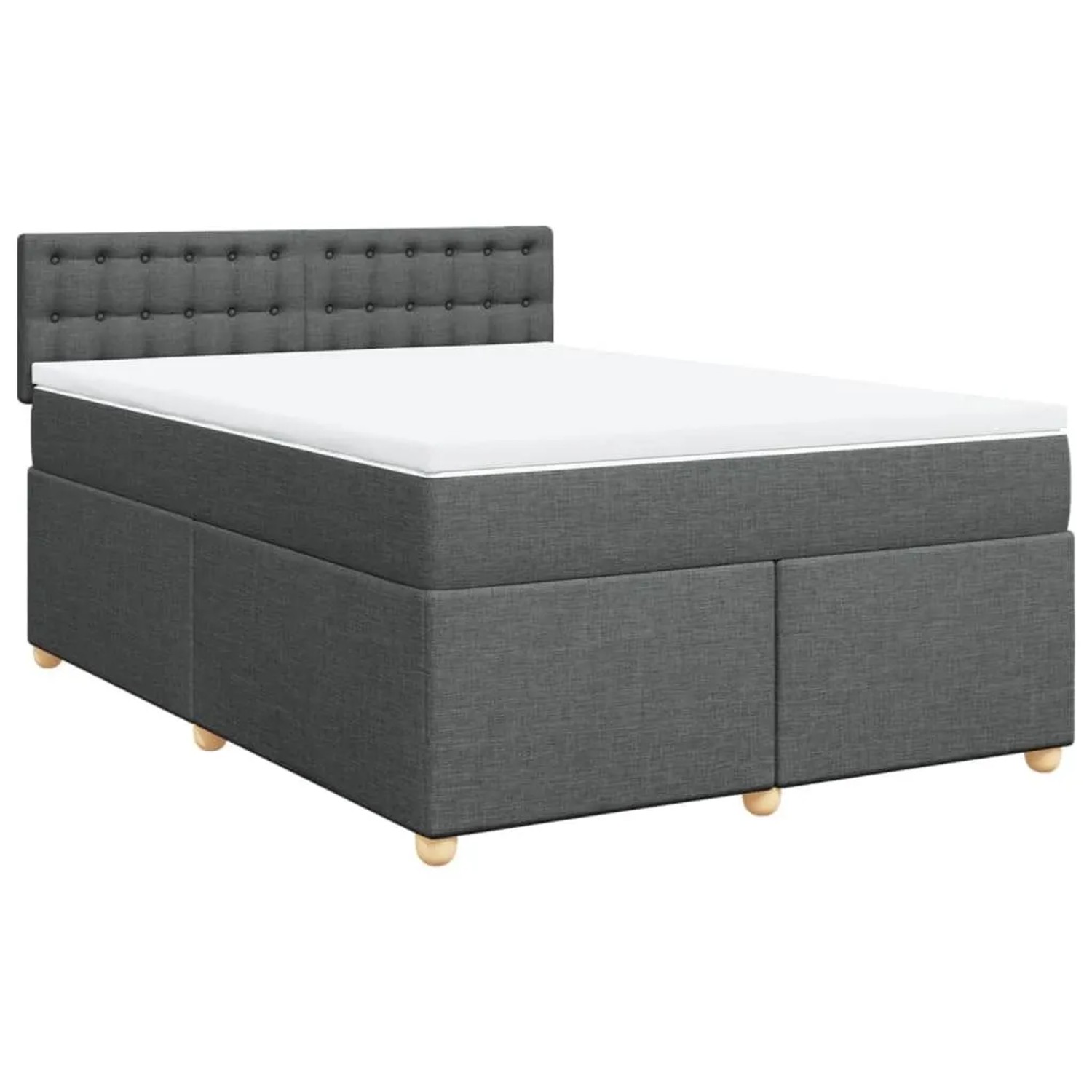 vidaXL Boxspringbett mit Matratze Dunkelgrau 140x190 cm Stoff 3288990