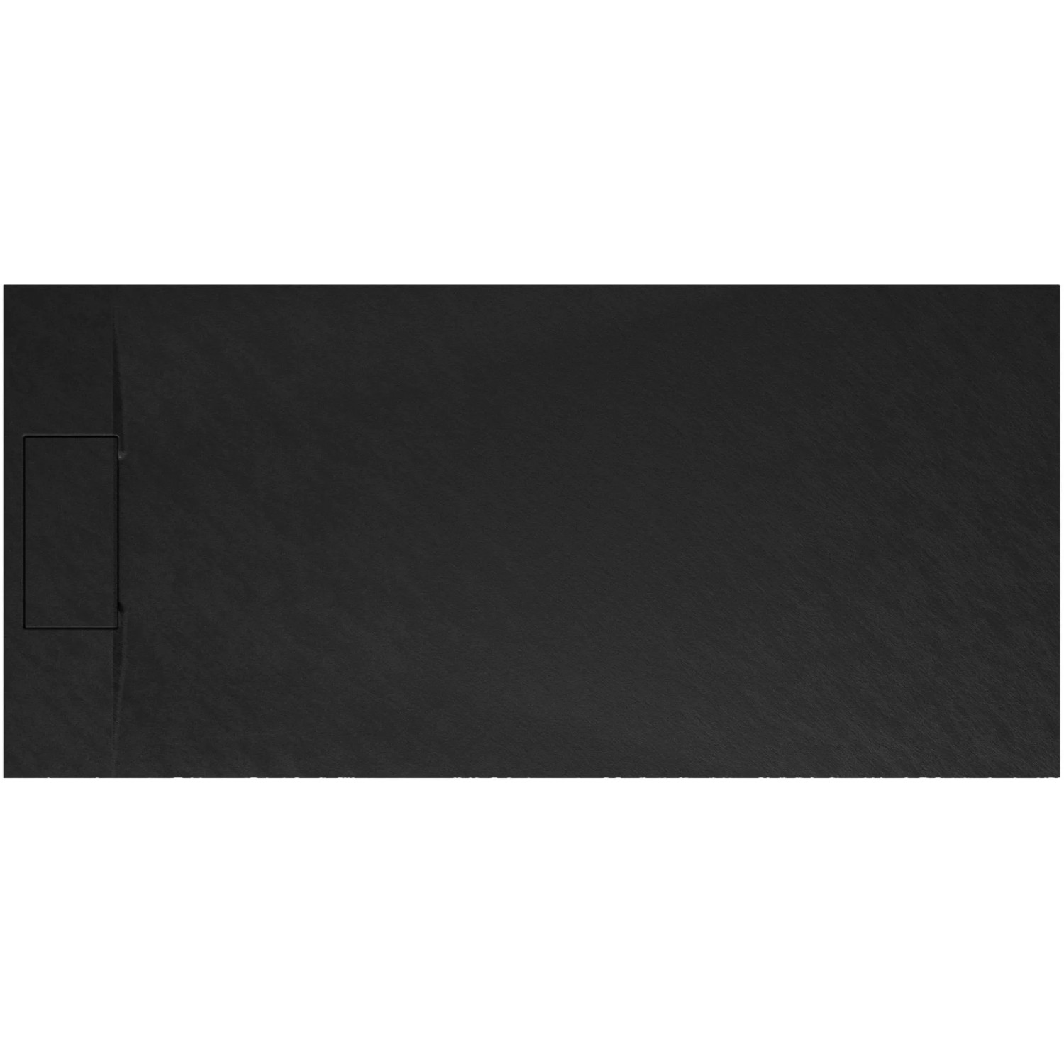 Rechteckige, anthrazitfarbene Schulte Duschwanne ExpressPlus Extraflach, 160x70 cm, in Steinoptik.