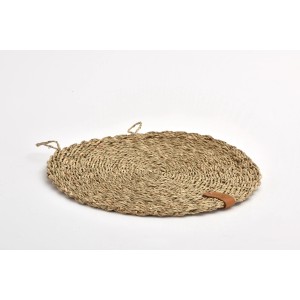 Silvio Design 2er Set Kratzmatte Seegras, rund, Natur. Kratzbrett für Katzen.