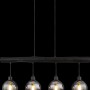Globo Pendelleuchte Moitas, 4-flammig, schwarz matt mit Rauchglas-Schirmen.