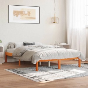 vidaXL Massivholzbett ohne Matratze Wachsbraun 120x200 cm Kiefernholz 844854