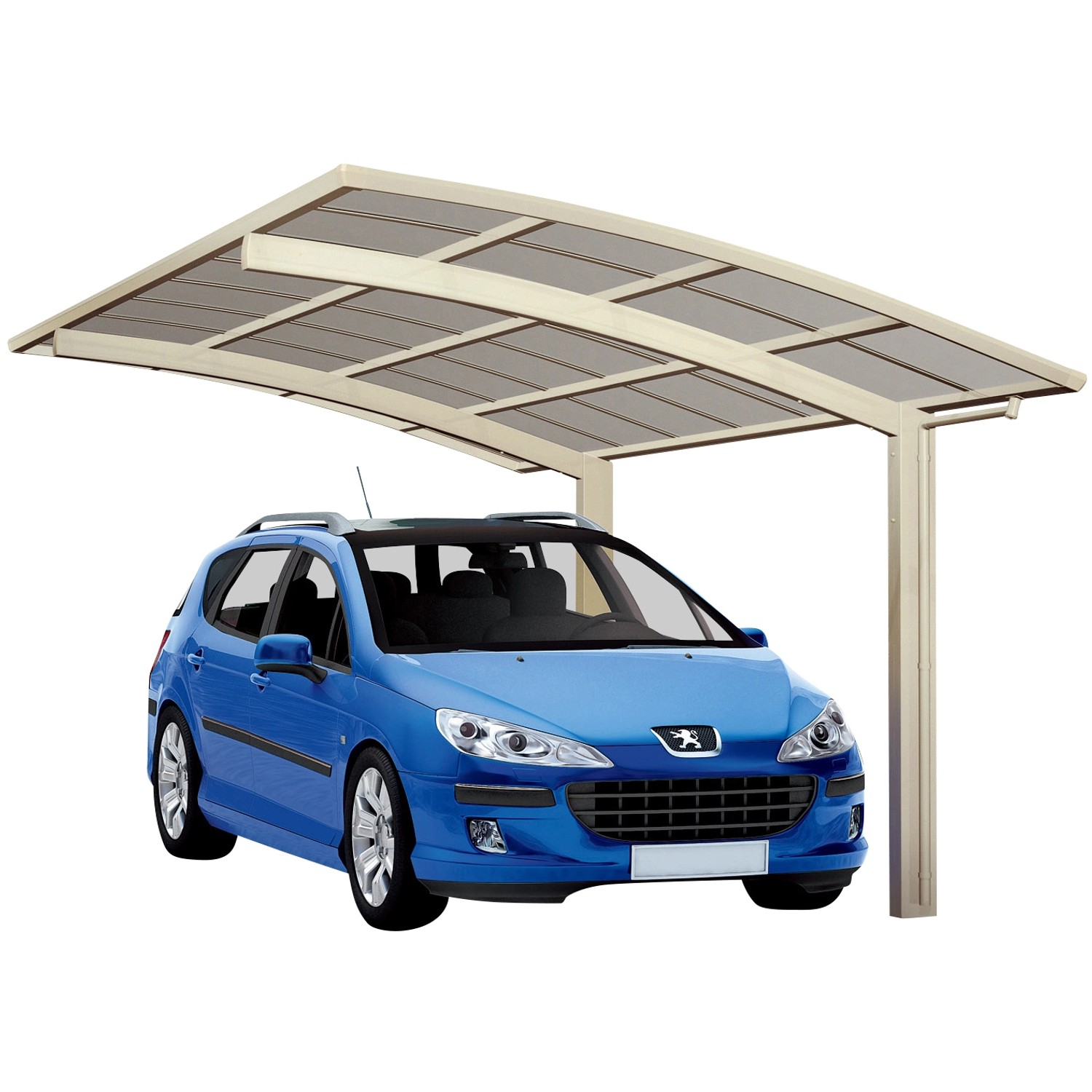 Ximax Alu Carport Portoforte Typ 60 Edelstahl-Look XS 241x495 cm Sonderfert günstig online kaufen