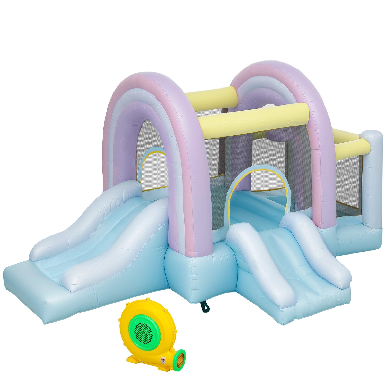 Outsunny Hüpfburg für Kinder Aufblasbare Wasserpark mit Wasserrutsche