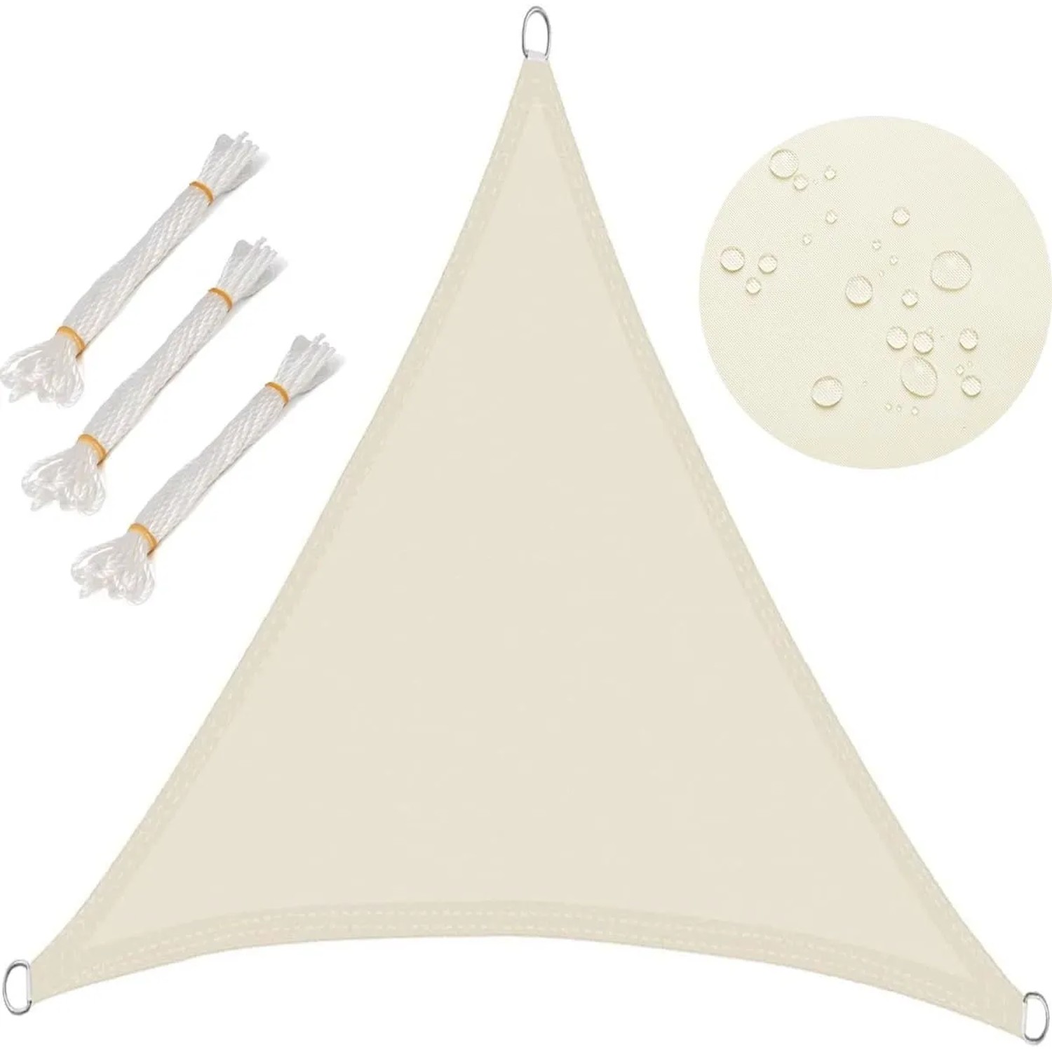 WOLTU Sonnensegel Sonnenschutz PES Windschutz UV Schutz Creme 5x7x7 m