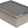 Rotho Stapelbox Compact A3, 38 l, Cappuccino mit grauem Deckel. Aufbewahrungsbox aus Kunststoff, stapelbar.
