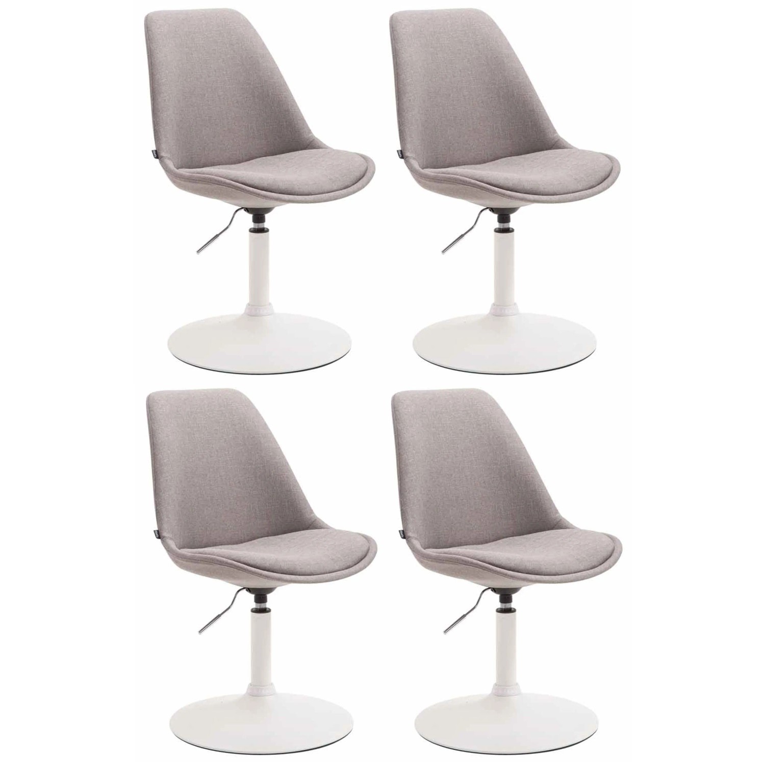 CLP 4er Set Esszimmerstühle Maverick Stoff Grau/Weiß