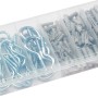 120-teiliges Haken-Set mit Haken, Schrauben und Dübeln in Sortierbox für Verbindungsbeschläge.
