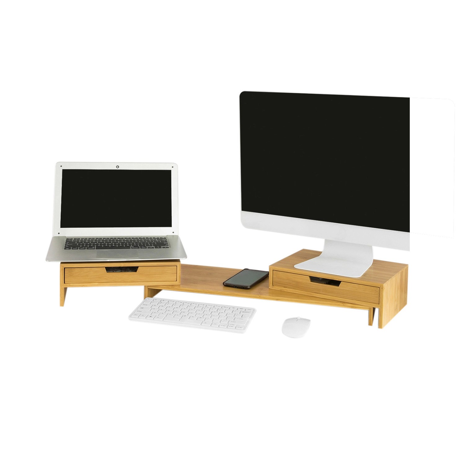 SoBuy Breitenverstellbarer Monitorständer Monitorerhöhung für Schreibtisch günstig online kaufen