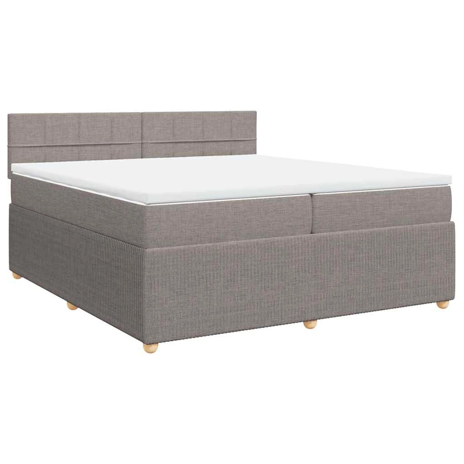 vidaXL Boxspringbett mit Matratze Taupe 200x200 cm Stoff 3287567 günstig online kaufen