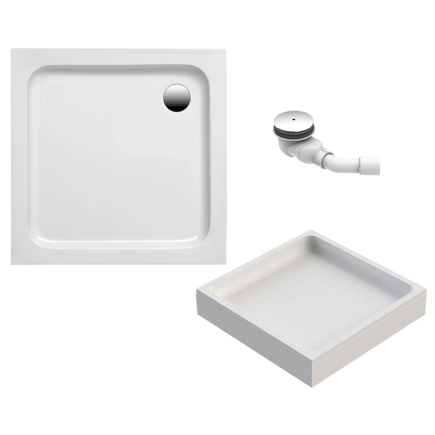 Ottofond Duschwannen-Set Quadrat 80 cm x 80 cm Weiß günstig online kaufen