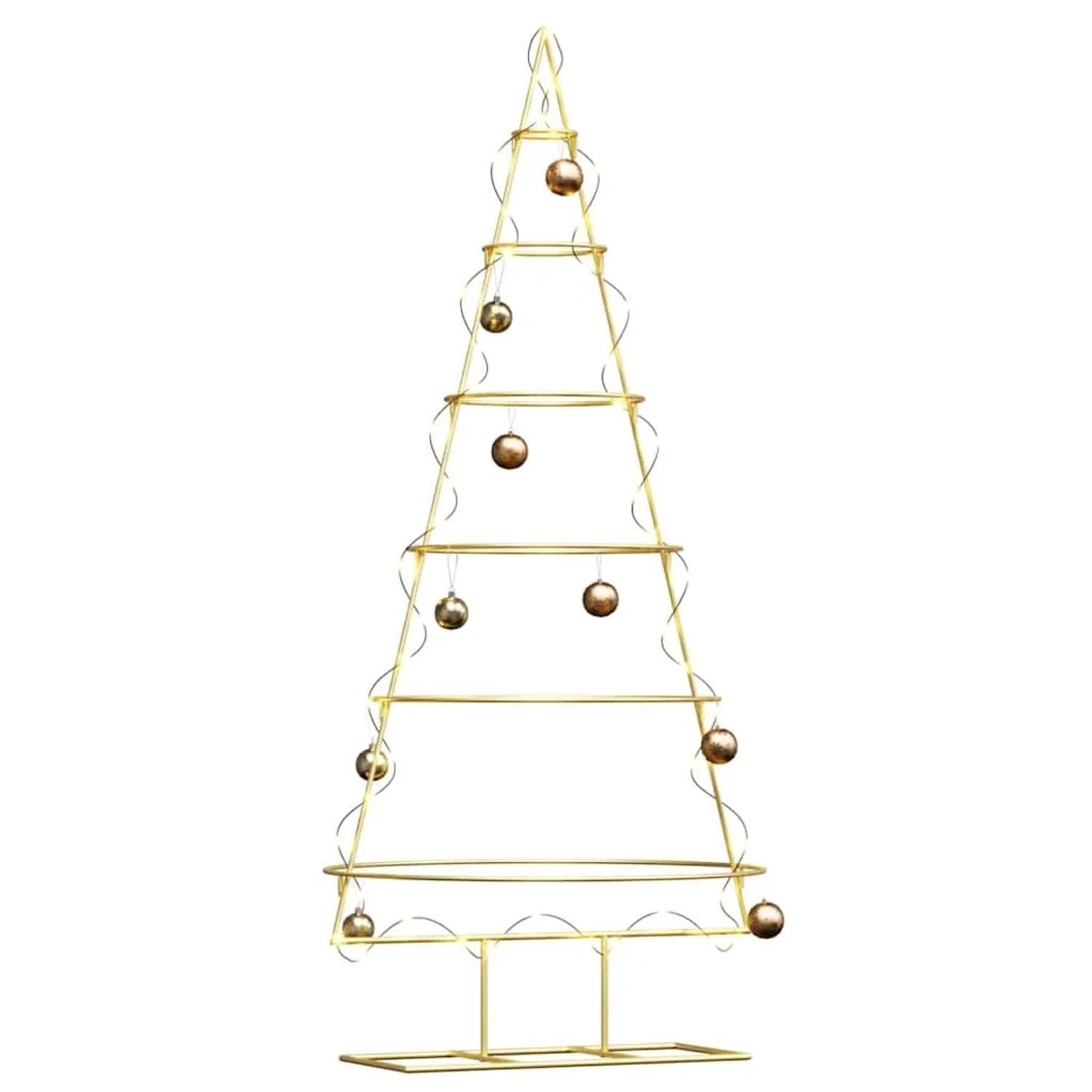 vidaXL Metall Weihnachtsbaum Gold 150 cm Pulverbeschichteter Stahl 42019154