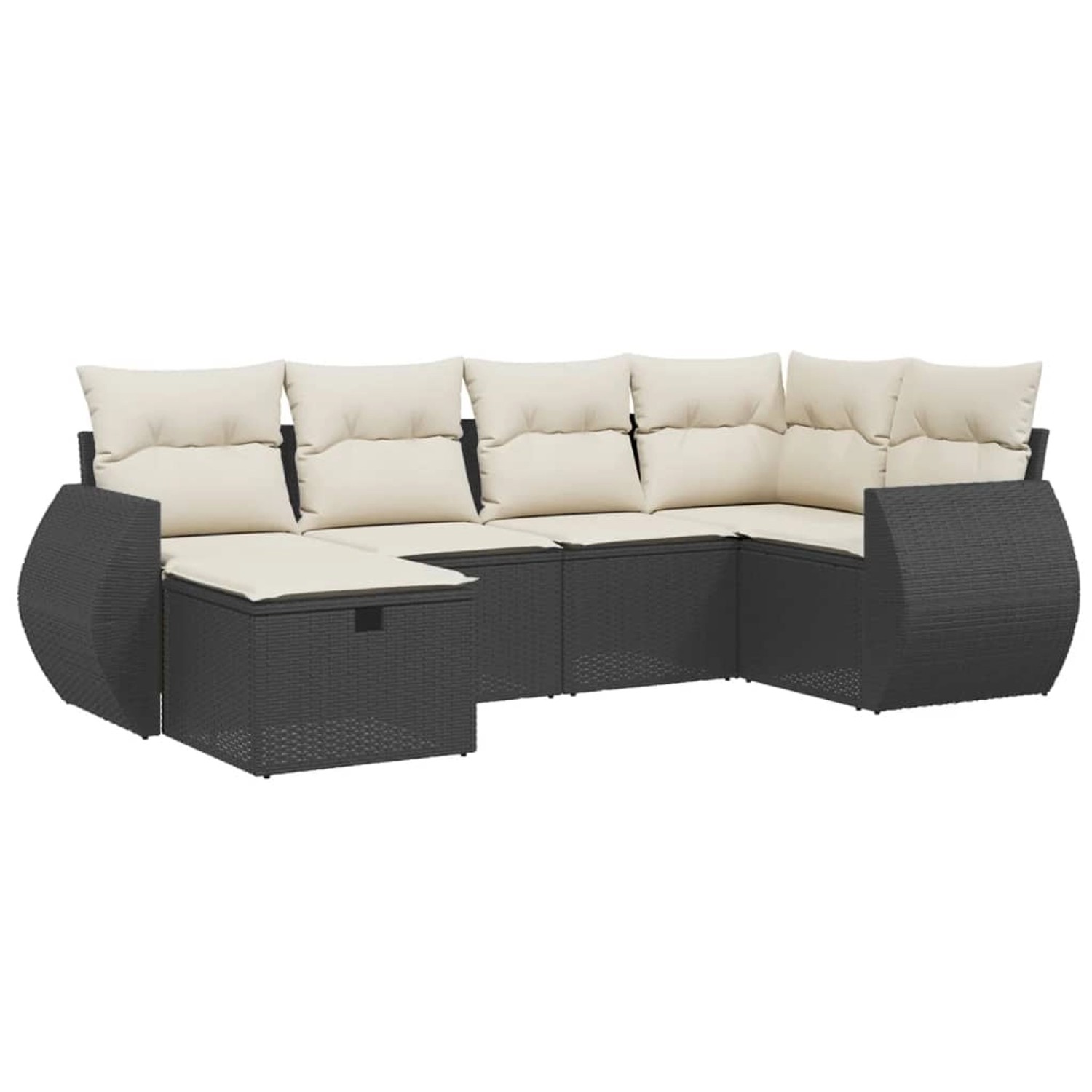 vidaXL 6-tlg Garten-Sofagarnitur mit Kissen Schwarz Poly Rattan Modell 128 günstig online kaufen