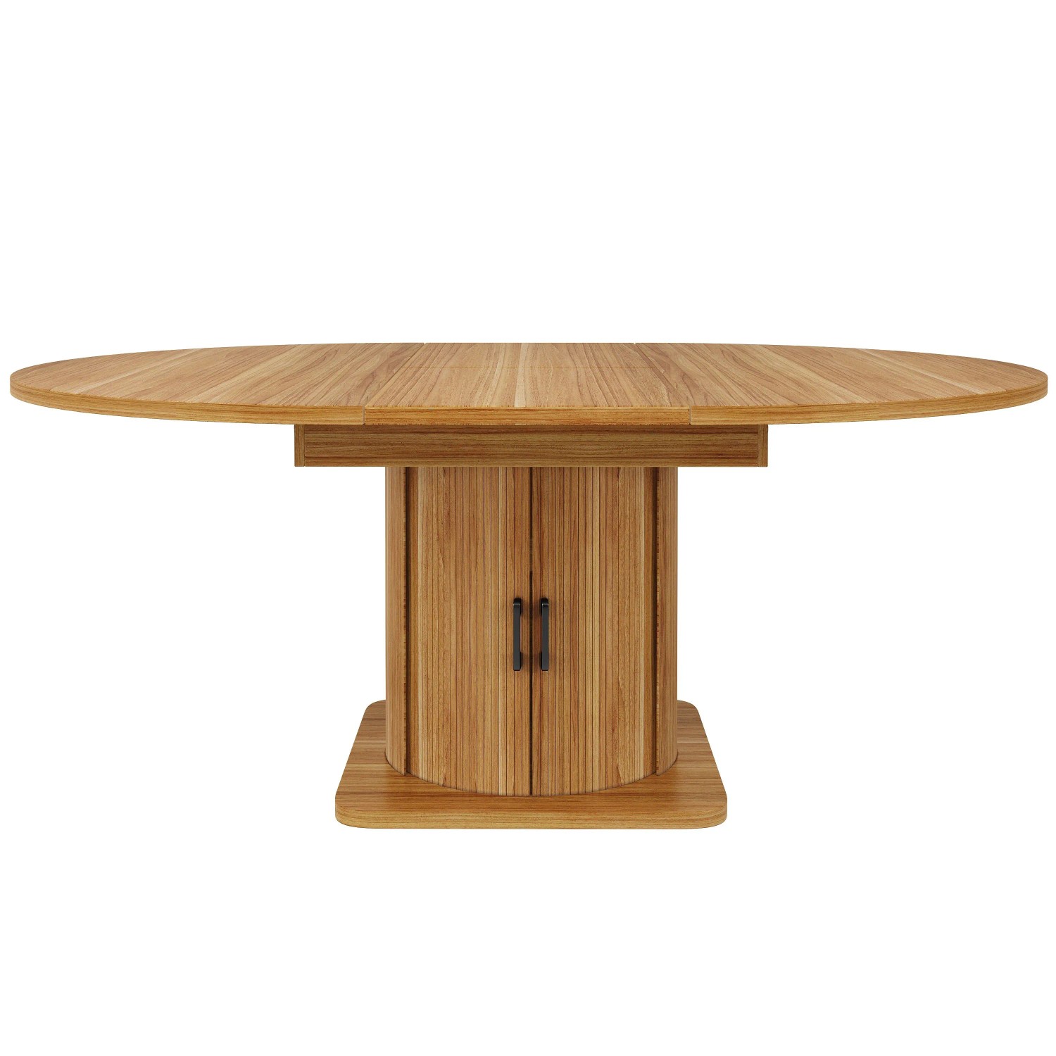 Merax Esstisch Ausziehbar 118-158cm Rund Oval Dunkelbraun