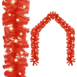 vidaXL Weihnachtsgirlande mit LED 10 m Rot 329196