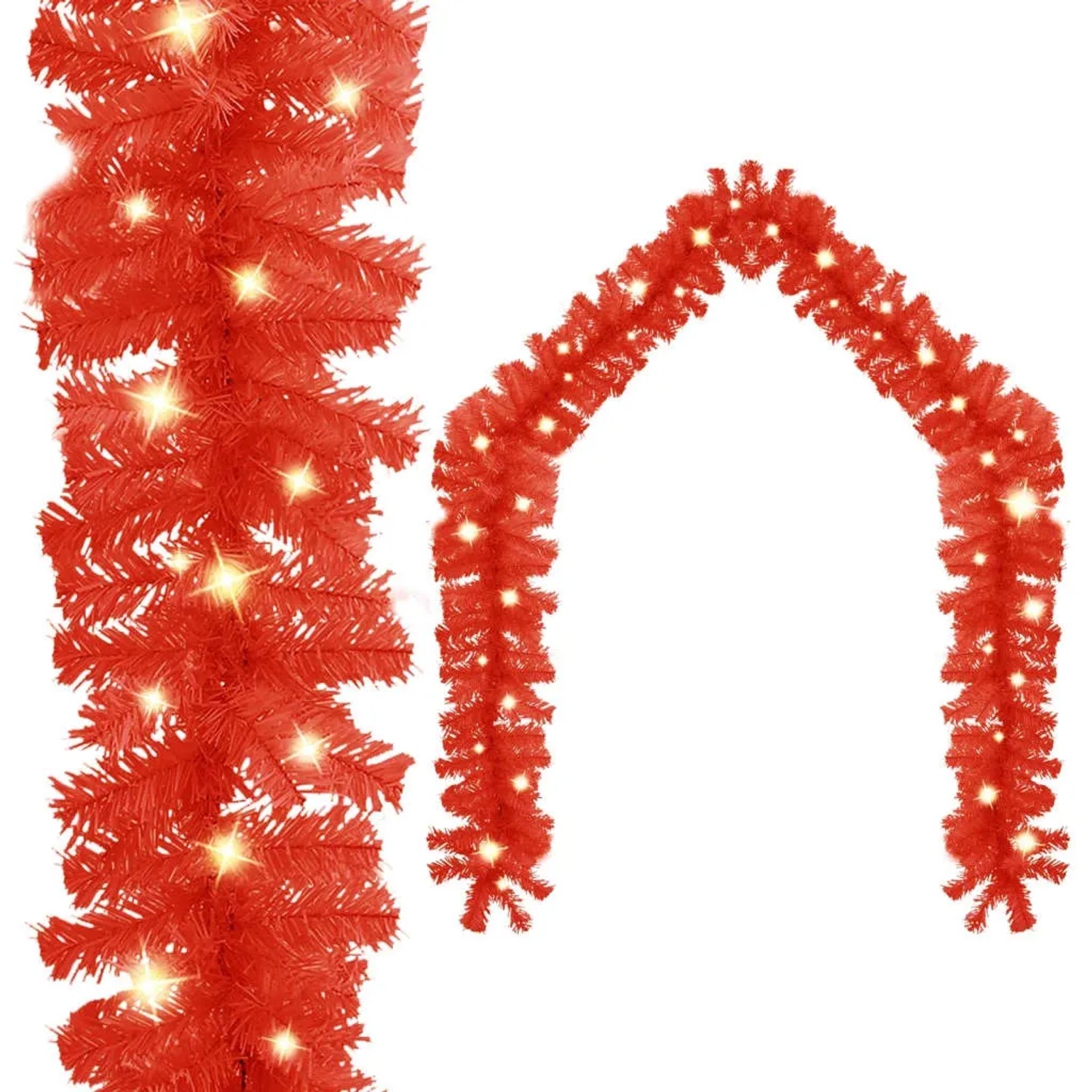 vidaXL Weihnachtsgirlande mit LED 10 m Rot 329196