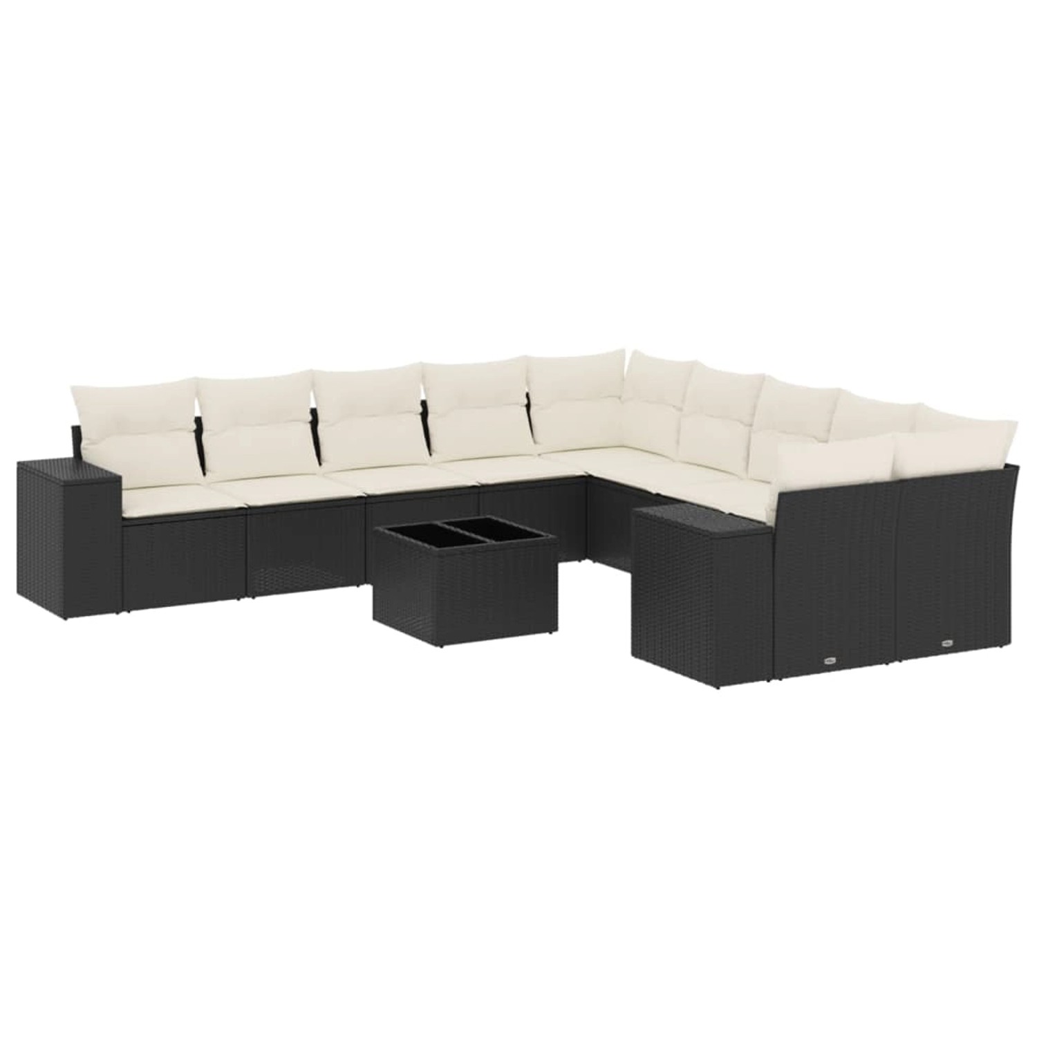 Thumbnail - vidaXL 11-Tlg Garten-Sofagarnitur mit Kissen Schwarz Poly Rattan 3223115