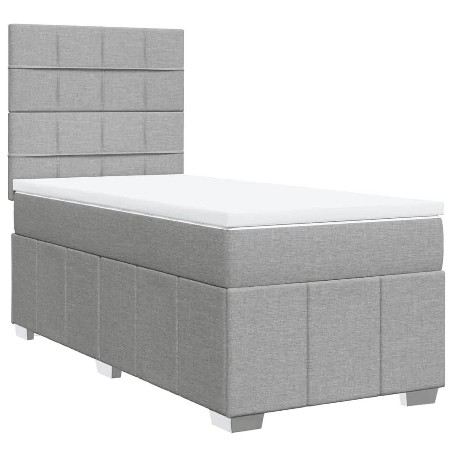 vidaXL Boxspringbett mit Matratze Hellgrau 80x200 cm Stoff 3293795 günstig online kaufen